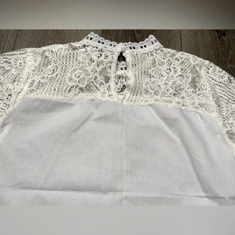 Shein White Blouse Size Large - Picture 15 of 16